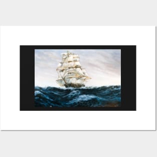 SQUARE RIGGER 'ARIEL'  AT SEA IN THE ATLANTIC Posters and Art